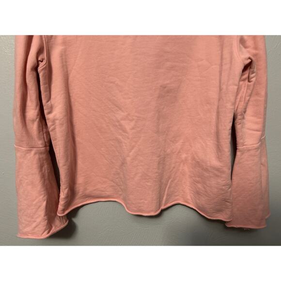 Sanctuary Pink Oversized Long Sleeve Crew Neck Back Bow Raw Edge Sweatshirt XS - Picture 3 of 12